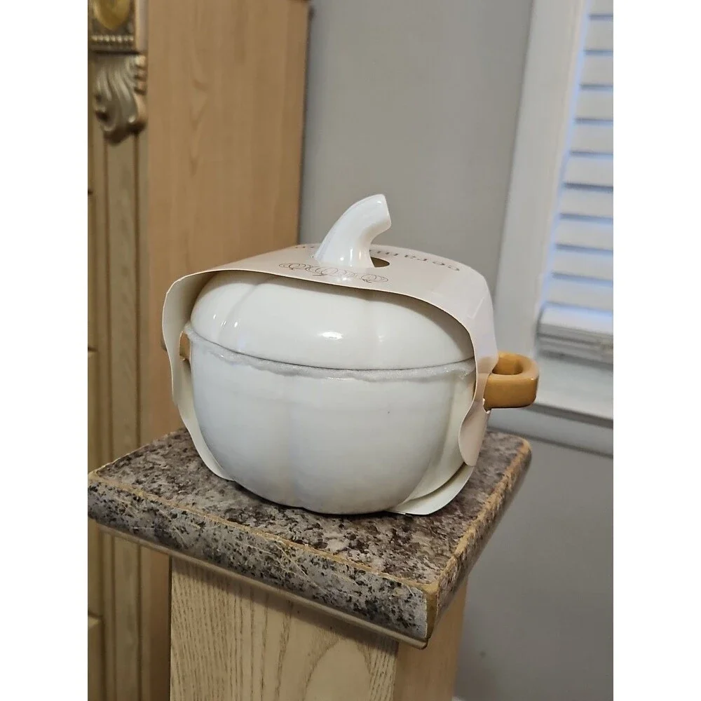 Target Newclassic White Pumpkin Ceramic Candy Bowl Fall Decor 6